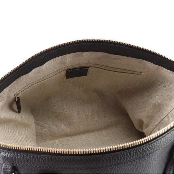 GUCCI Small Zip Tote Bag in Black Grained Leather with Shoulder Strap - Picture 7 of 11